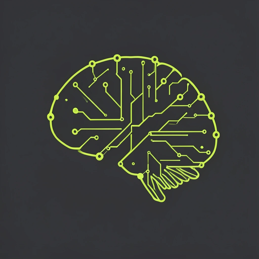 Réseau de neurones lumineux vert sur fond sombre